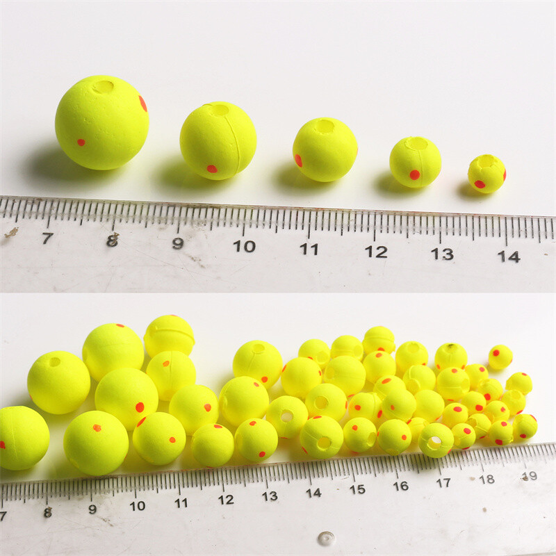 Novih 20 kom/1 vrećica velika plutajuća kuglica za pecanje s dvobojnim kuglicama za pecanje, plovci za ribolov Ultra-lagana plutajuća lopta od EPS pjene Set žutih mamaca za plovak