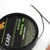 20m Šaranski konac Upleteni bez olovne jezgre Carp Leader Line Camo Green Mainline Leadcore za Carp Rig Chod Helicopter Rig