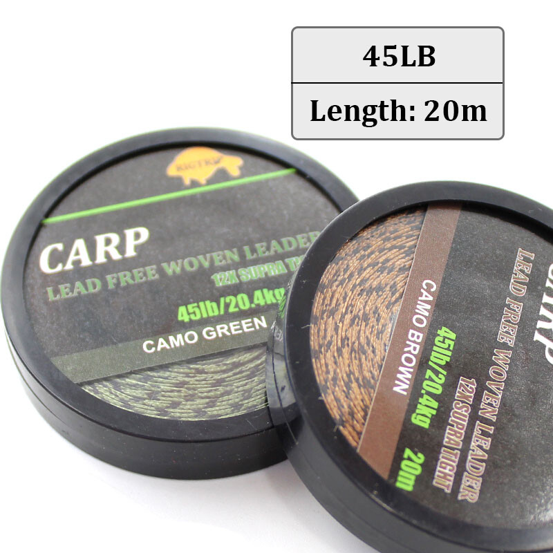 20m Šaranski konac Upleteni bez olovne jezgre Carp Leader Line Camo Green Mainline Leadcore za Carp Rig Chod Helicopter Rig