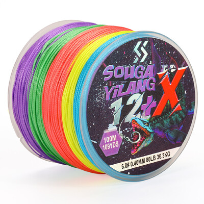 Sougayilang X12 100m pleteni strun 5 boja 18-80LB Multifilamentna žica za ribolov šarana Japanski PE pleteni strun Dodatna oprema Pesca