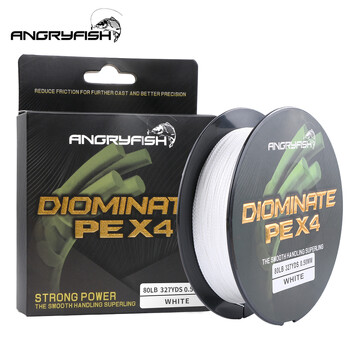 Angryfish 4 Strands Multifilament Fishing Line 327Yds/300MB Braided Fishing Line PE Saltwater/Freshwater 15 20 25 30 40 50 60 80LB