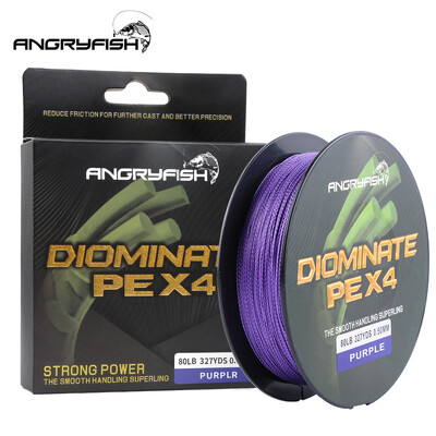 Angryfish 4 Strands Multifilament Fishing Line 327Yds/300MB Braided Fishing Line PE Saltwater/Freshwater 15 20 25 30 40 50 60 80LB