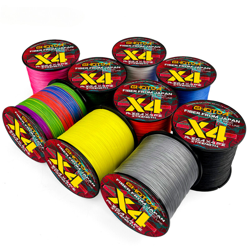 Pletené rybárske vlasce X12 X8 X4, 300 m - 500 m, 4/8/12 prameňov, viacvláknový vlasec z PE pre morskú vodu, 10, 20, 30, 40, 50, 60, 80, 120 lb