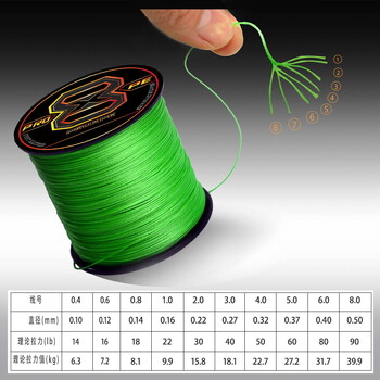 PROXPE Нова 8 нишки PE риболовна въдица 100M 300M 500M 1000M Multifilament Braided Carp Wire Fish Equipment Raid Fishing Line Tool