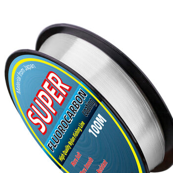 100M πετονιά με επίστρωση φθοράνθρακα Super Strong Monofament Nylon Carp Fishing lines Invisible Easy Casting Fast Sinking