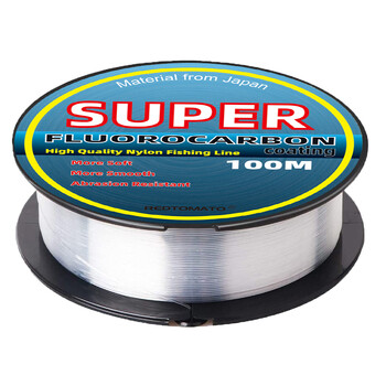 100M πετονιά με επίστρωση φθοράνθρακα Super Strong Monofament Nylon Carp Fishing lines Invisible Easy Casting Fast Sinking