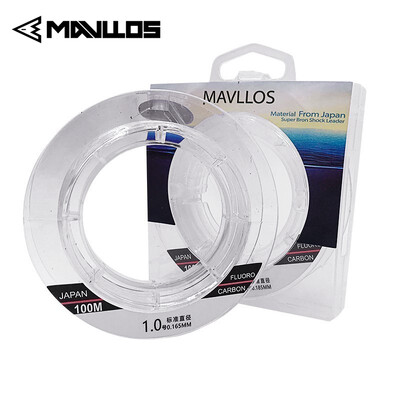 Mavllos Full Sink Fluorocarbon žvejybos valas 50m 100m 100% monofilamentinis karpių žvejybos valas Leader Japonijos anglies pluošto valas