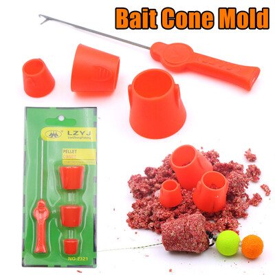 Carp Fishing Bait Tool Καλούπι κώνου pellet with Bait Needle for Hair Rig Fishing Hook Boilie Accessories Method Feeder Carp Tackle