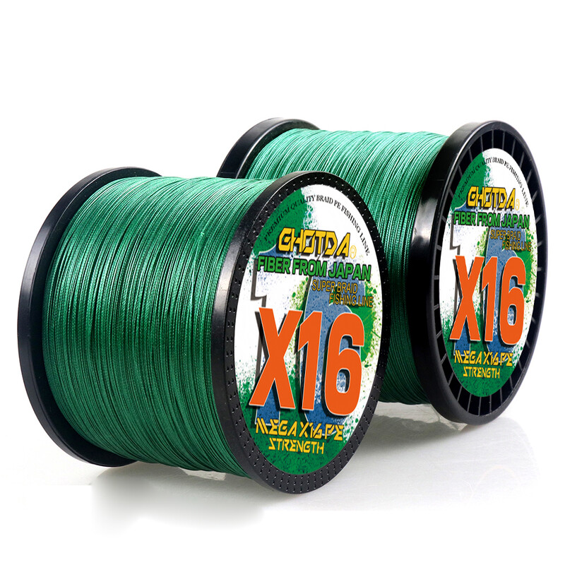 Pletený rybársky vlasec GHOTDA Big Fish, 16 prameňov, 500 m, PE Extreme, 25-200 libier, pomocné rybárske vlasce, Power Sea Wire, multifilament