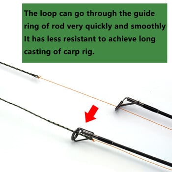 100 cm 45 λίβρες Carp Fishing Line Ready Tie Terminal Tackle Link Hook Fishing Loop Σύστημα ελικοπτέρου για εργαλεία ψαρέματος κυπρίνου