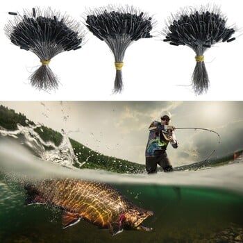 300 τμχ/συσκευασία Black Float Fishing Bobber Πώμα σιλικόνης Space Bean Connector Fishing Line Resistance Fishing Accessories