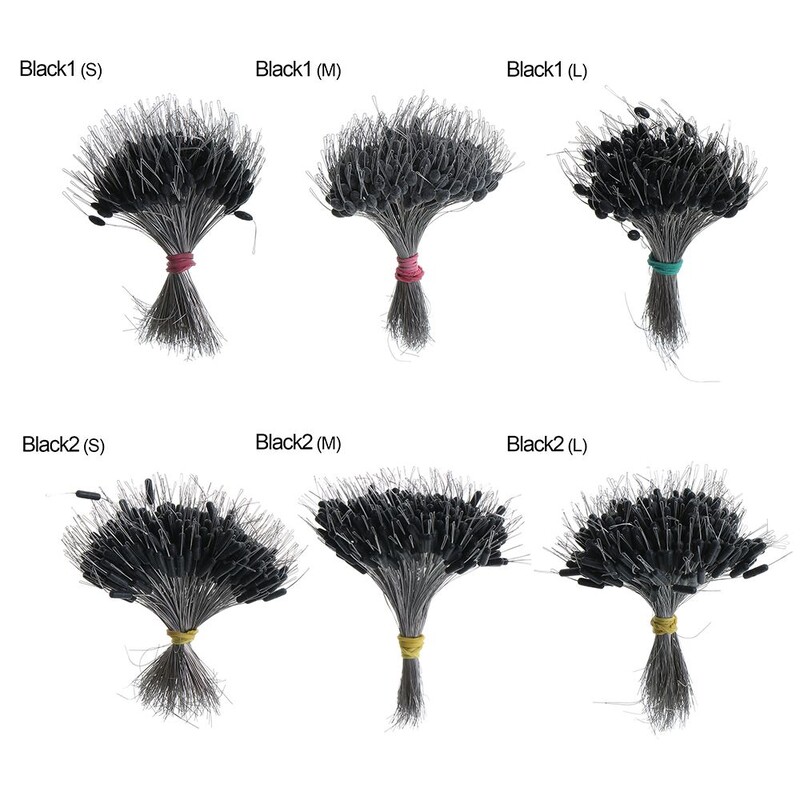 300 kom/pakiranje Crni plovak Ribolov Bobber Silikonski čep Space Bean Connector Ribolovna struna Otporni pribor za ribolov