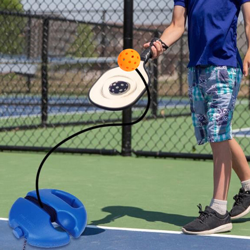 Pickleball treniruočių pagalbinės bazės su elastine virvele Ball Profesionalus Pickleball treniruoklis, savarankiškas atšokimo treniruoklis