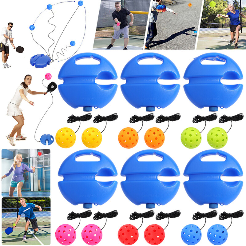 Pickleball treniruočių pagalbinės bazės su elastine virvele Ball Profesionalus Pickleball treniruoklis, savarankiškas atšokimo treniruoklis