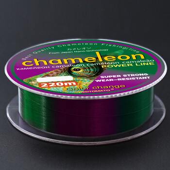 220m Chameleon Fishing Line Monofilament Χρώμα αλλαγής φθοράνθρακα Ισχυρό νάιλον πετονιά ψαρέματος