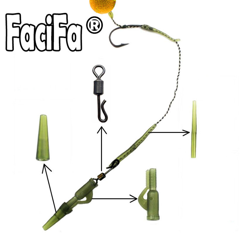 10 kompleta pribora za pecanje šarana Stezaljka za olovu Brza izmjena Okretni rep Gumeni rukavi protiv zapetljanja Oprema za šarana Grubi pribor za pecanje