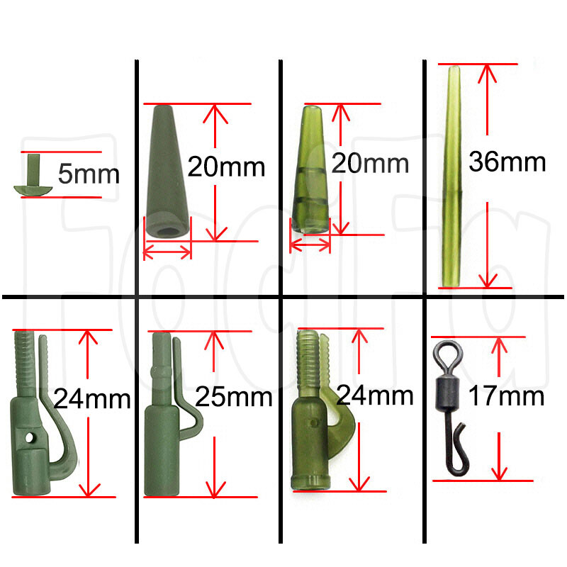10 kompleta pribora za pecanje šarana Stezaljka za olovu Brza izmjena Okretni rep Gumeni rukavi protiv zapetljanja Oprema za šarana Grubi pribor za pecanje