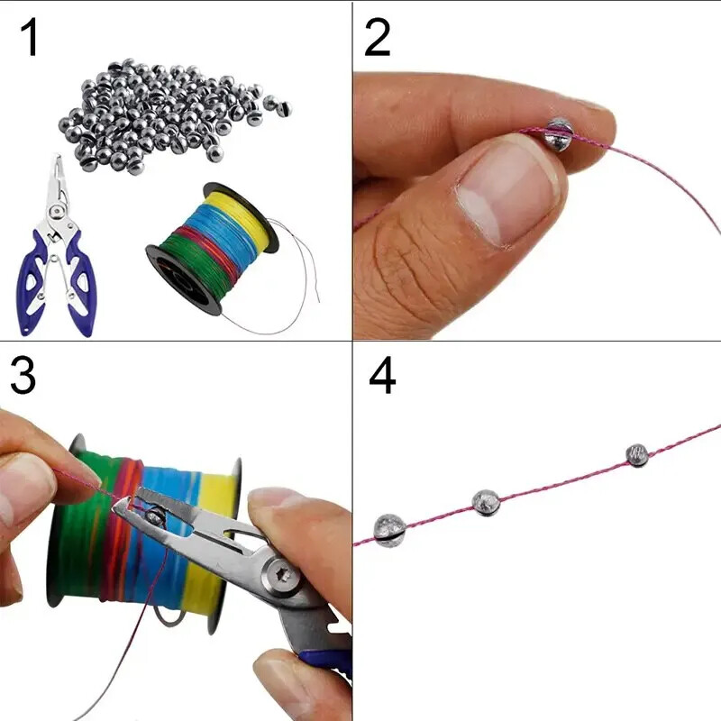 205 komada vrhunskih olovnih sudopera s praktičnom kutijom za pohranu - 5 okruglih veličina za precizno zabacivanje i ribolov u dubokim vodama