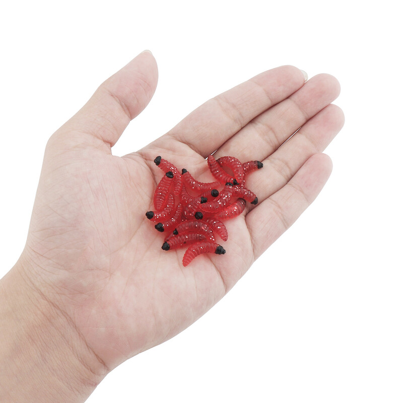 100 ks/krabica silikónové mäkké rybárske návnady Maggot 5 farieb zmiešané rybárske návnady na ostrieže chlieb červy rybárske návnady krabička