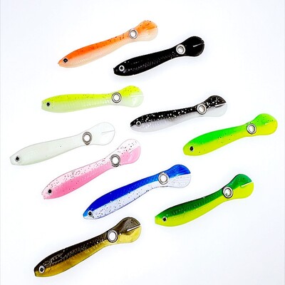 3 τμχ Fishing Wobble Tail Soft Spinner Bait 2g 6g Silicone Small Loach Artificial Lure For Bass Pike Pesca Peche Leurre