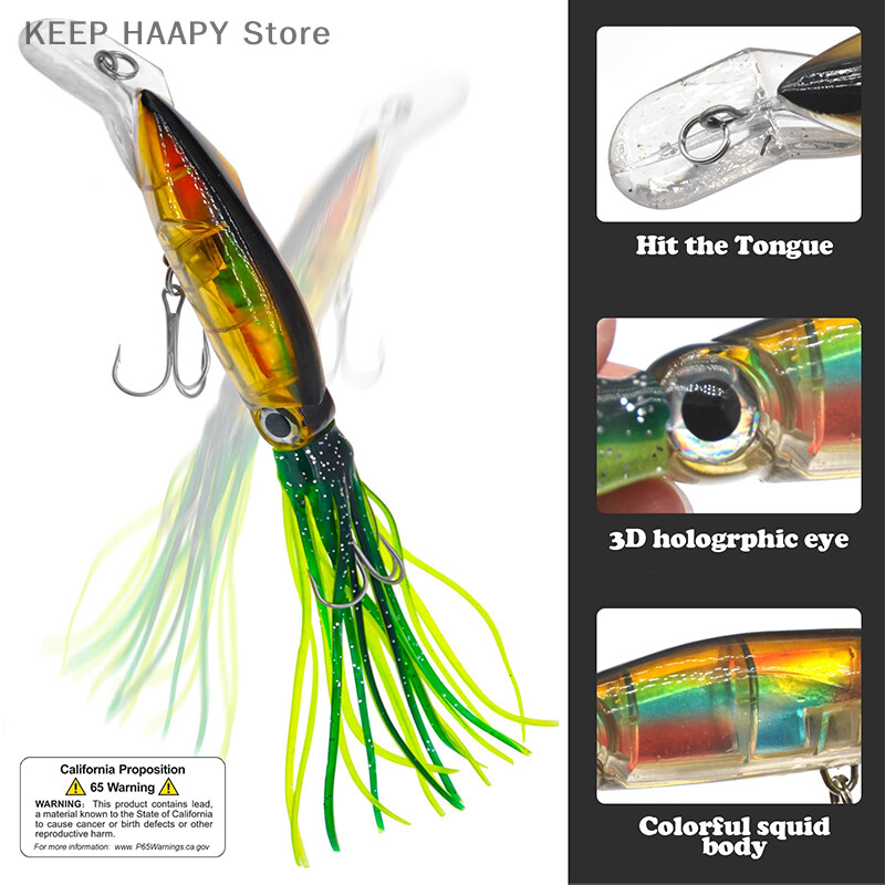 1 KOM 44 g 23,5 cm morski ribolov Long Shot Big Octopus Lignje mamac Luya mamac lažni mamac s bradom plastični mamac za lignje