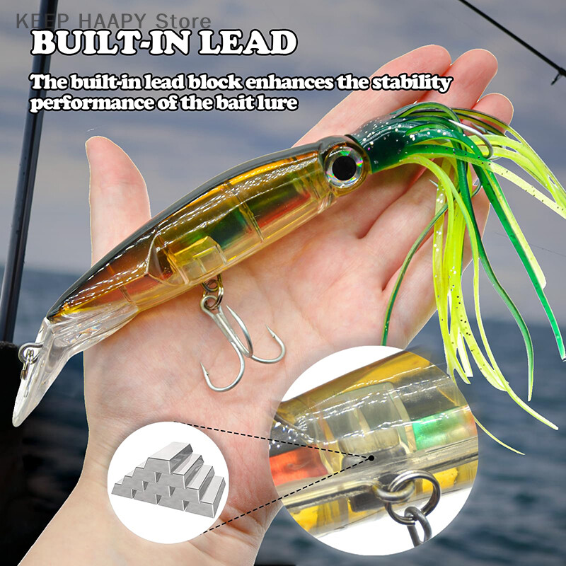 1 KOM 44 g 23,5 cm morski ribolov Long Shot Big Octopus Lignje mamac Luya mamac lažni mamac s bradom plastični mamac za lignje