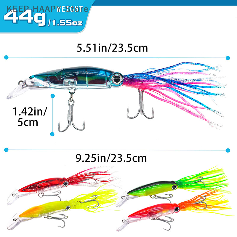 1 KOM 44 g 23,5 cm morski ribolov Long Shot Big Octopus Lignje mamac Luya mamac lažni mamac s bradom plastični mamac za lignje