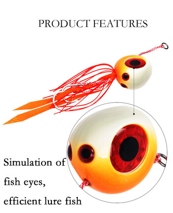 Светещи Inchiku джигинг примамки 3D очи Оловна джиг глава Tai гумена пола за солена вода 60g 80g 100g 120g 150g 200g примамки за риболов с лодка