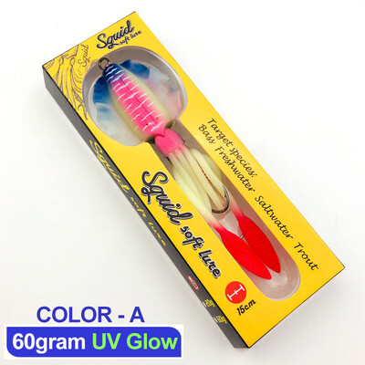 1PCS 60G Джиги с глава на октопод 15 см за риболов с лодка Дълбоководен риболов Джиги за калмари Биомиметични меки примамки Риболовни аксесоари Оборудване