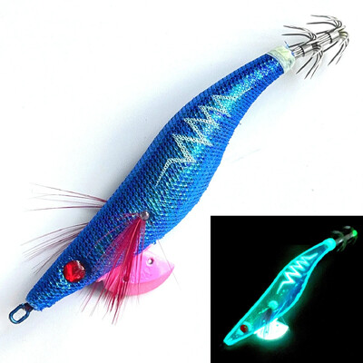 Glow Wood Shrimp Svjetleći mamac Squid Jigs s Hobotnica Squid Jig Kukama Sipa Noctilucent Light Mamac za ribolov Veličina 3,5#/21g