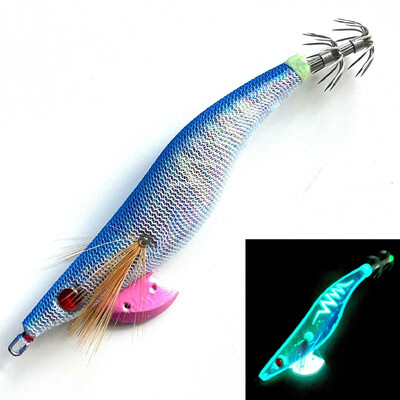 Glow Wood Shrimp Svjetleći mamac Squid Jigs s Hobotnica Squid Jig Kukama Sipa Noctilucent Light Mamac za ribolov Veličina 3,5#/21g