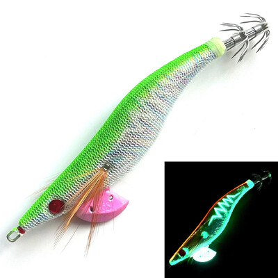 Glow Wood Shrimp Svjetleći mamac Squid Jigs s Hobotnica Squid Jig Kukama Sipa Noctilucent Light Mamac za ribolov Veličina 3,5#/21g