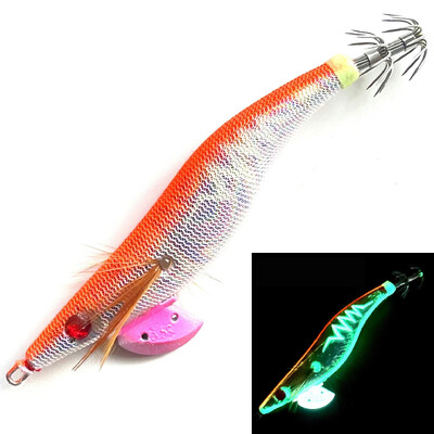 Glow Wood Shrimp Svjetleći mamac Squid Jigs s Hobotnica Squid Jig Kukama Sipa Noctilucent Light Mamac za ribolov Veličina 3,5#/21g