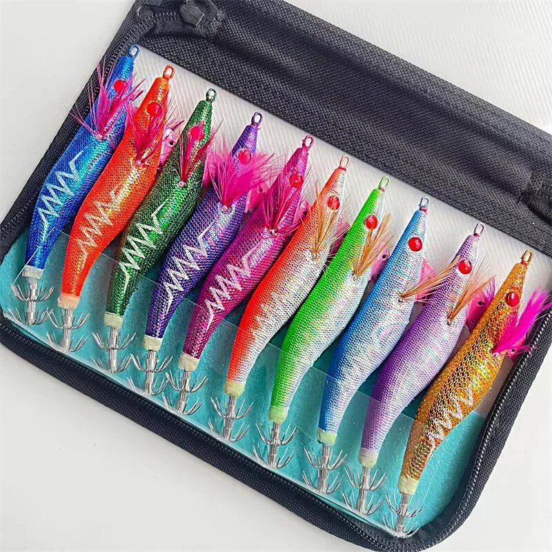 Glow Wood Shrimp Svjetleći mamac Squid Jigs s Hobotnica Squid Jig Kukama Sipa Noctilucent Light Mamac za ribolov Veličina 3,5#/21g