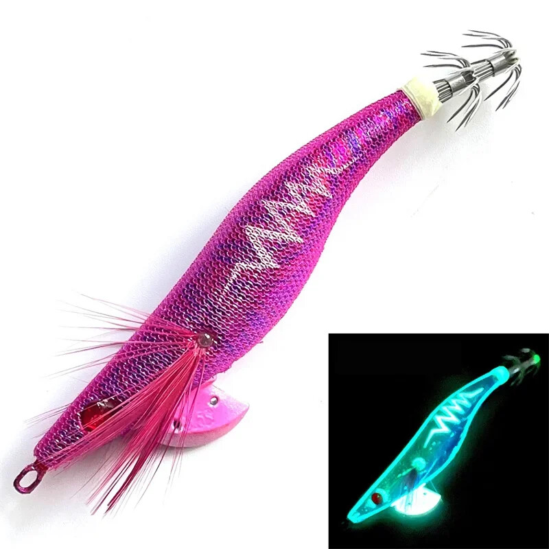 Glow Wood Shrimp Svjetleći mamac Squid Jigs s Hobotnica Squid Jig Kukama Sipa Noctilucent Light Mamac za ribolov Veličina 3,5#/21g