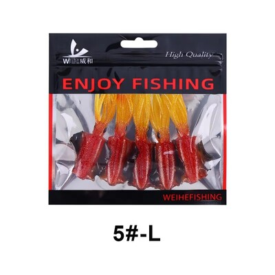 WEIHE (5 ks) 7 cm/2 g 10,5 cm/7 g mäkká rybárska návnada na chobotnice, realistická rybárska návnada na chobotnice, TPE, do slanej vody
