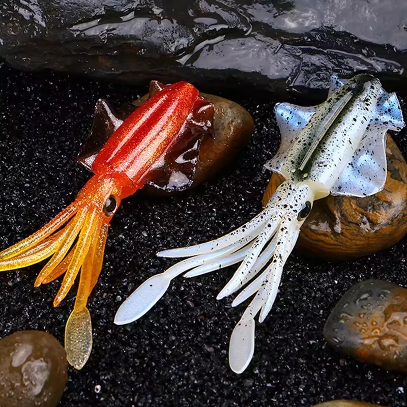WEIHE (5 ks) 7 cm/2 g 10,5 cm/7 g mäkká rybárska návnada na chobotnice, realistická rybárska návnada na chobotnice, TPE, do slanej vody