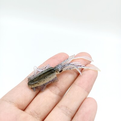 DUODUOYU 1 ks mini mäkká rybárska návnada na chobotnice 6 cm 2 g svietiace UV jigy na chobotnice pre sladkovodný rybolov, návnada, wobler, rybárske potreby