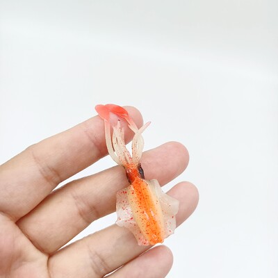 DUODUOYU 1 ks mini mäkká rybárska návnada na chobotnice 6 cm 2 g svietiace UV jigy na chobotnice pre sladkovodný rybolov, návnada, wobler, rybárske potreby