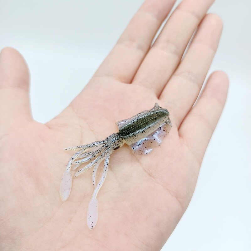 DUODUOYU 1 ks mini mäkká rybárska návnada na chobotnice 6 cm 2 g svietiace UV jigy na chobotnice pre sladkovodný rybolov, návnada, wobler, rybárske potreby