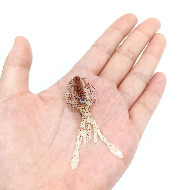 DUODUOYU 1 ks mini mäkká rybárska návnada na chobotnice 6 cm 2 g svietiace UV jigy na chobotnice pre sladkovodný rybolov, návnada, wobler, rybárske potreby