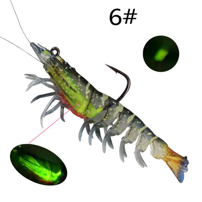 Šablone s olovnom glavom Mekani mamac za ribolov račića Svjetleći umjetni silikonski mamci s priborom za udice za slatku vodu