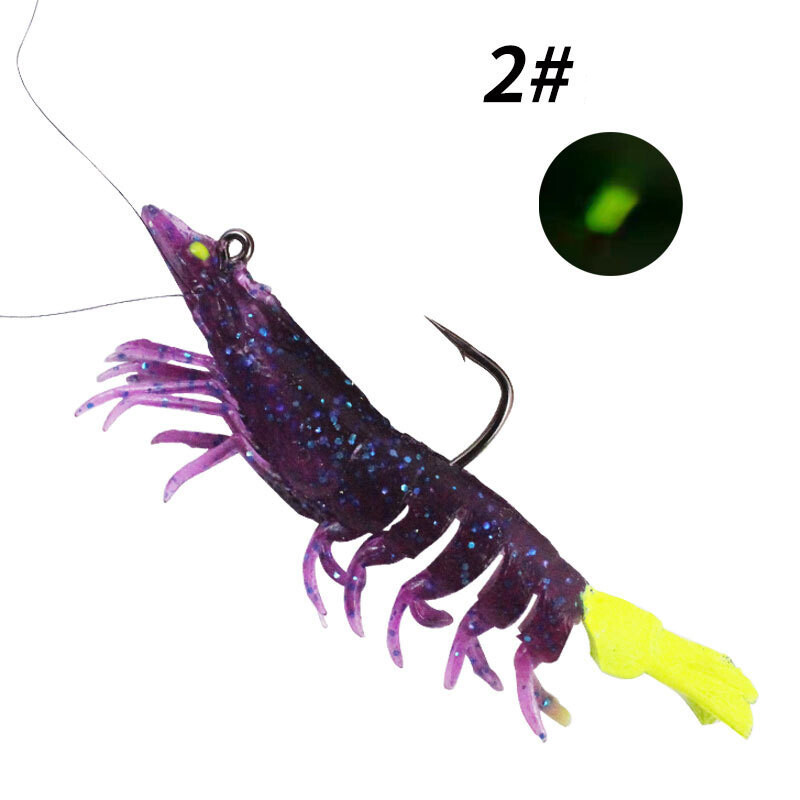 Šablone s olovnom glavom Mekani mamac za ribolov račića Svjetleći umjetni silikonski mamci s priborom za udice za slatku vodu