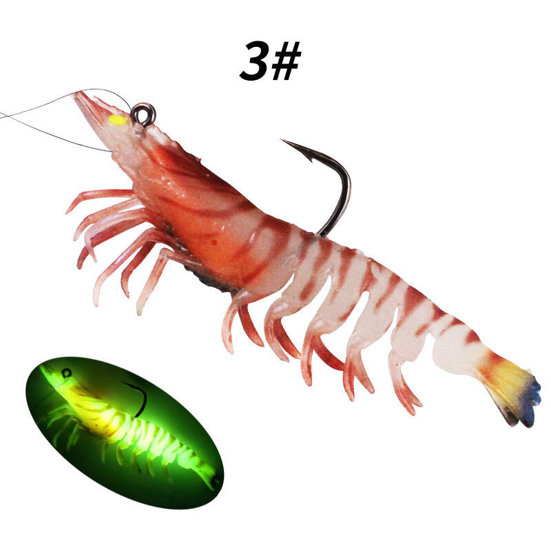Šablone s olovnom glavom Mekani mamac za ribolov račića Svjetleći umjetni silikonski mamci s priborom za udice za slatku vodu