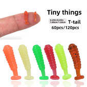 100 buc momeală coadă cu vâsle de pescuit momeală dwim jig mini pește mic momeală pescuit 1 cm 1,5 cm multicolor