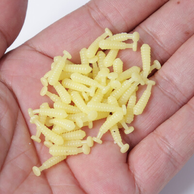 100 buc momeală coadă cu vâsle de pescuit momeală dwim jig mini pește mic momeală pescuit 1 cm 1,5 cm multicolor