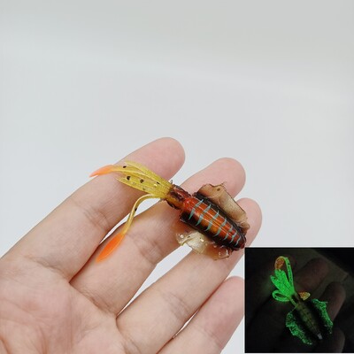 DUODUOYU 1 KOM Mini meki mamac za lignje 6 cm 2 g svjetleće UV šablone za lignje za slatkovodni ribolov mamac vobler pribor za pecanje