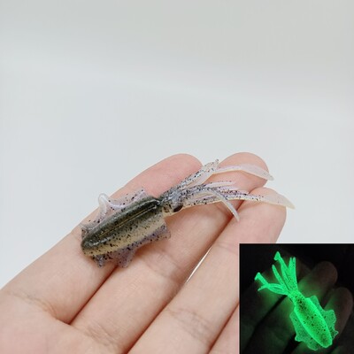 DUODUOYU 1 KOM Mini meki mamac za lignje 6 cm 2 g svjetleće UV šablone za lignje za slatkovodni ribolov mamac vobler pribor za pecanje