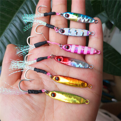 6PCS/LOT Micro JIG риболовна стръв Rockfishing Mini Shape Bait с единична кука Isca изкуствена примамка Microjig джигинг примамка