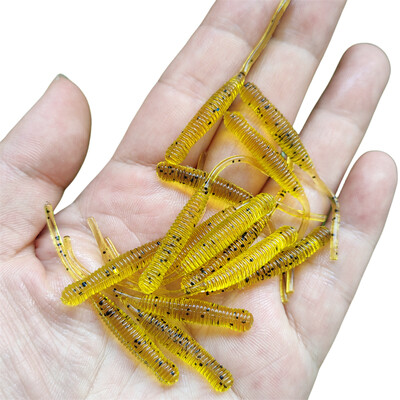 MUKUN 10 ks/balenie rybárskej návnady mini mäkký červ 0,45 g 53 mm ihlový chvost mäkká návnada na skalné ryby, umelá návnada na oceánske skaly